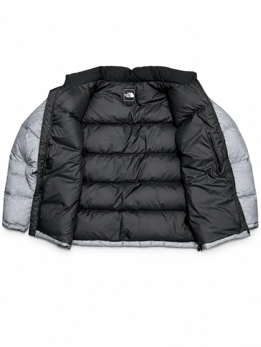 The North Face 1996 Retro Nuptse 700 Fill Mens L Grey Black Down Puffer Jacket